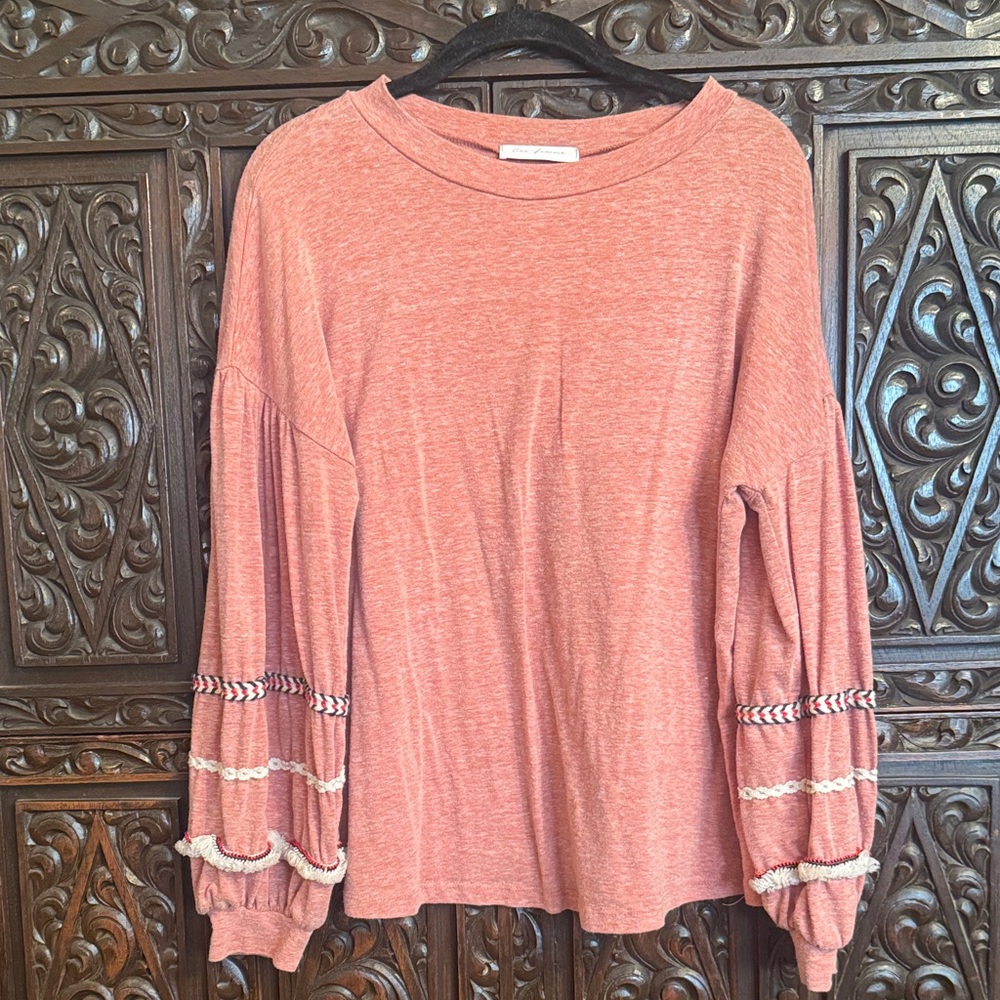 Ces Femme Washed Red Long Sleeve Top